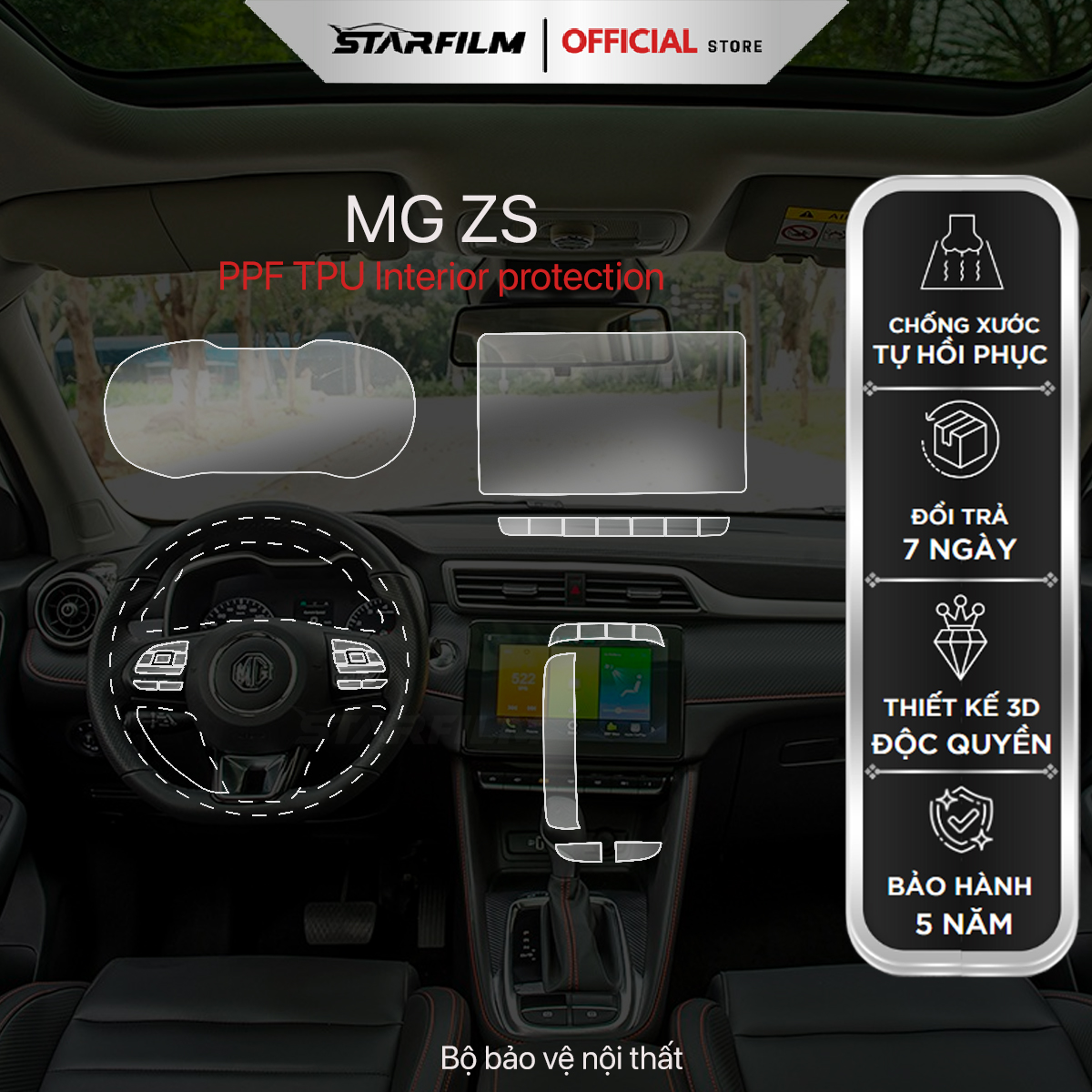 MG5 ZS PPF TPU chống xước tự hồi phục STARFILM